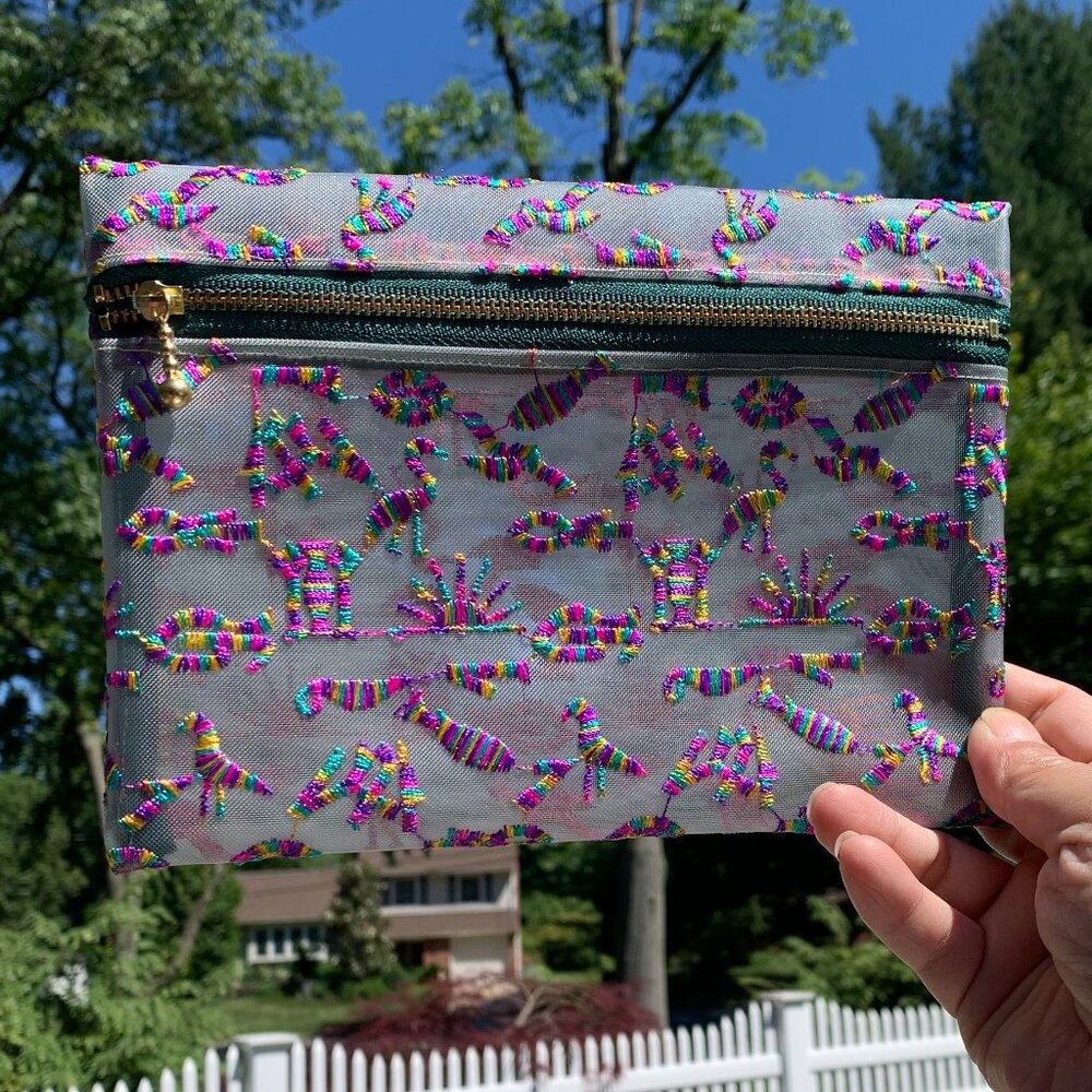 Handmade Fiesta Mesh Cosmetic Bag